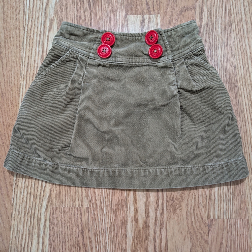 Mini Boden Corduroy Skirt with Red Buttons 4/5 100% Cotton